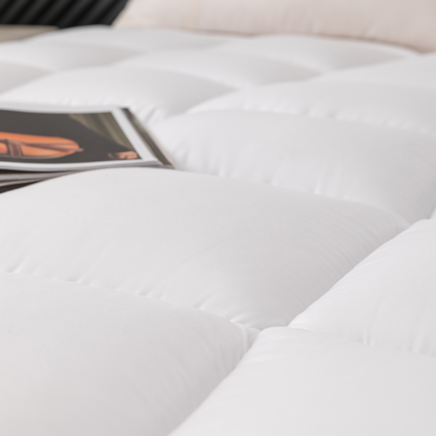 DROVAN Queen Size Mattress Pad - Extra Thick Mattress Cover - Pillow Top Deep Pocket Mattress Pad for Queen Bed