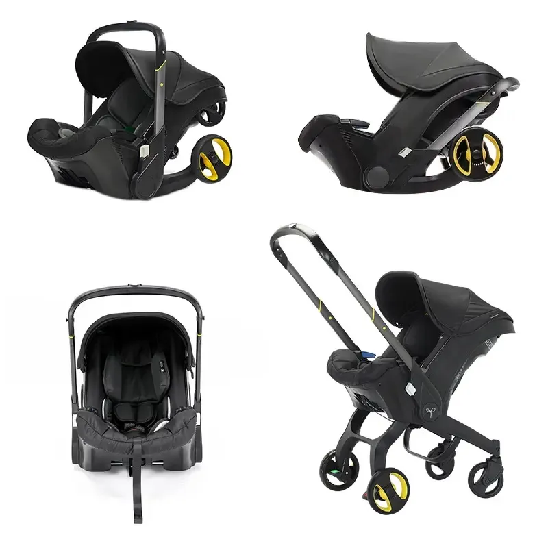 Cochecito de bebé con bolsa de regalo, plegable para recién nacidos; equipado con cinturón de seguridad de cinco puntos y clip pectoral; se puede empujar en ambas direcciones; cuenta con ruedas con amortiguación y es ideal para viajar.