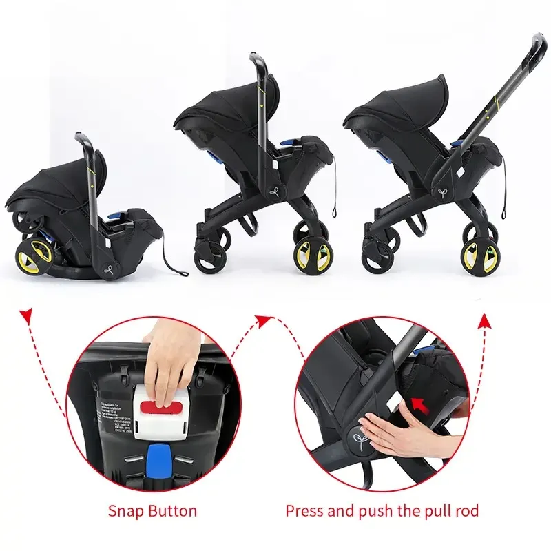 Cochecito de bebé con bolsa de regalo, plegable para recién nacidos; equipado con cinturón de seguridad de cinco puntos y clip pectoral; se puede empujar en ambas direcciones; cuenta con ruedas con amortiguación y es ideal para viajar.