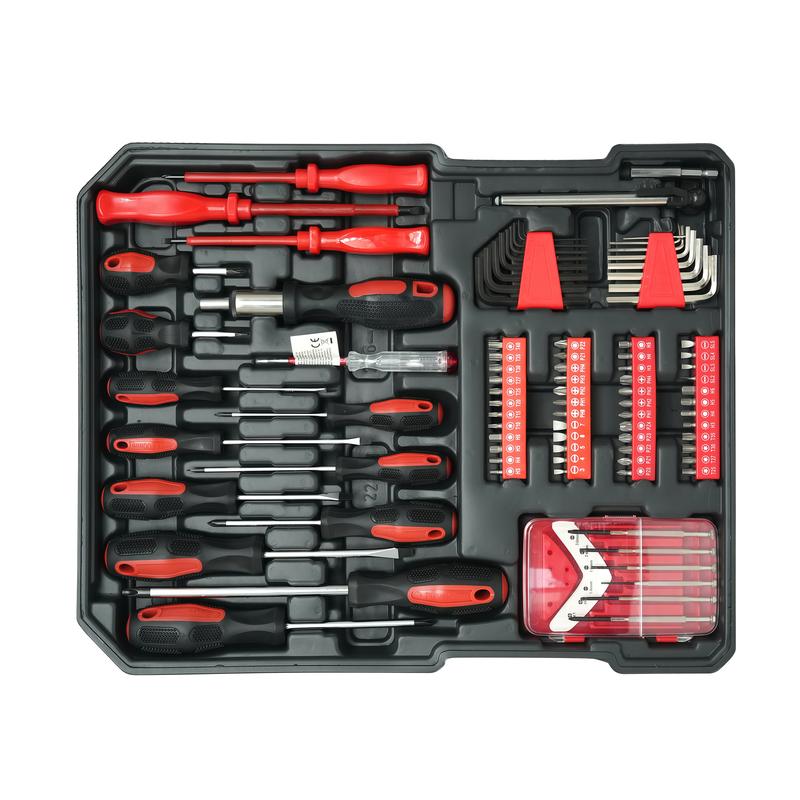 Caja de herramientas metálica de gran capacidad de 899 piezas, el kit maestro definitivo para reparaciones del hogar: caja de herramientas completa con 4 cajones, kit de herramientas generales para el hogar, simple y duradera, herramientas para reparación