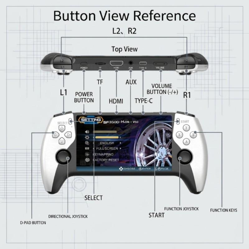 Consola portátil HD SF3500 de 5 pulgadas, sistema de juegos portátil, simulador de arcade retro, doble jugador, salida de TV, reproducción de audio y video, perfecta para los amantes de los videojuegos. #GLOBAL PICKS