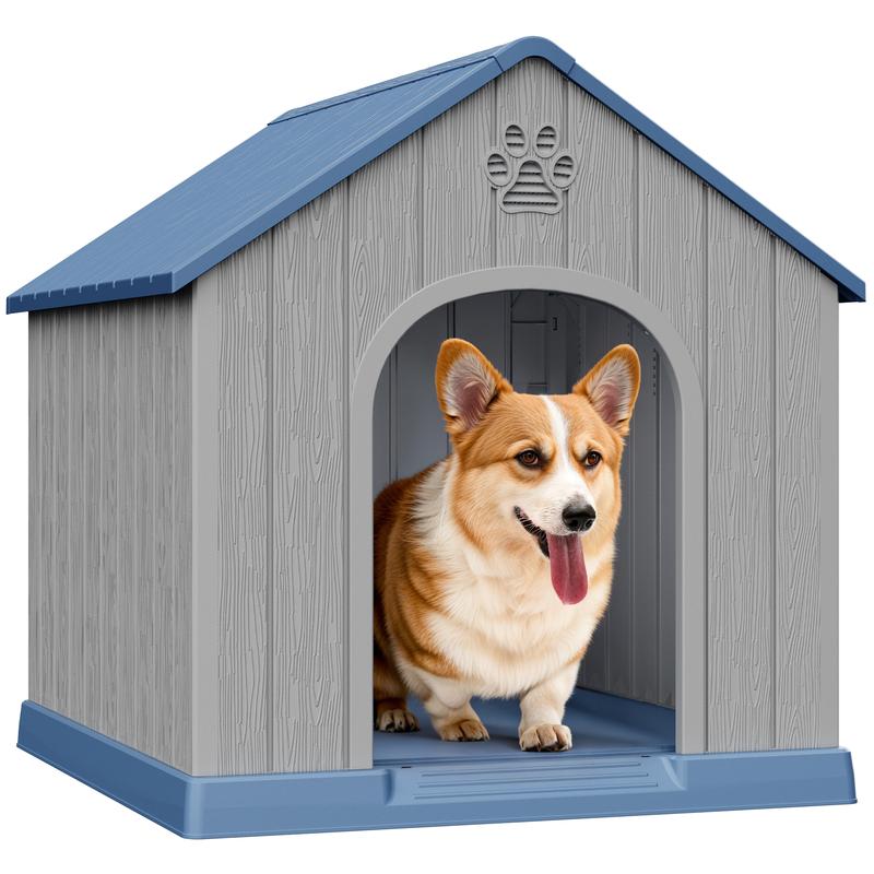Caseta de plástico resistente e impermeable para perros/ovejas, apta para ovejas pequeñas y grandes, refugio para mascotas de interior y exterior con techo ventilado y suelo elevado, fácil de montar.