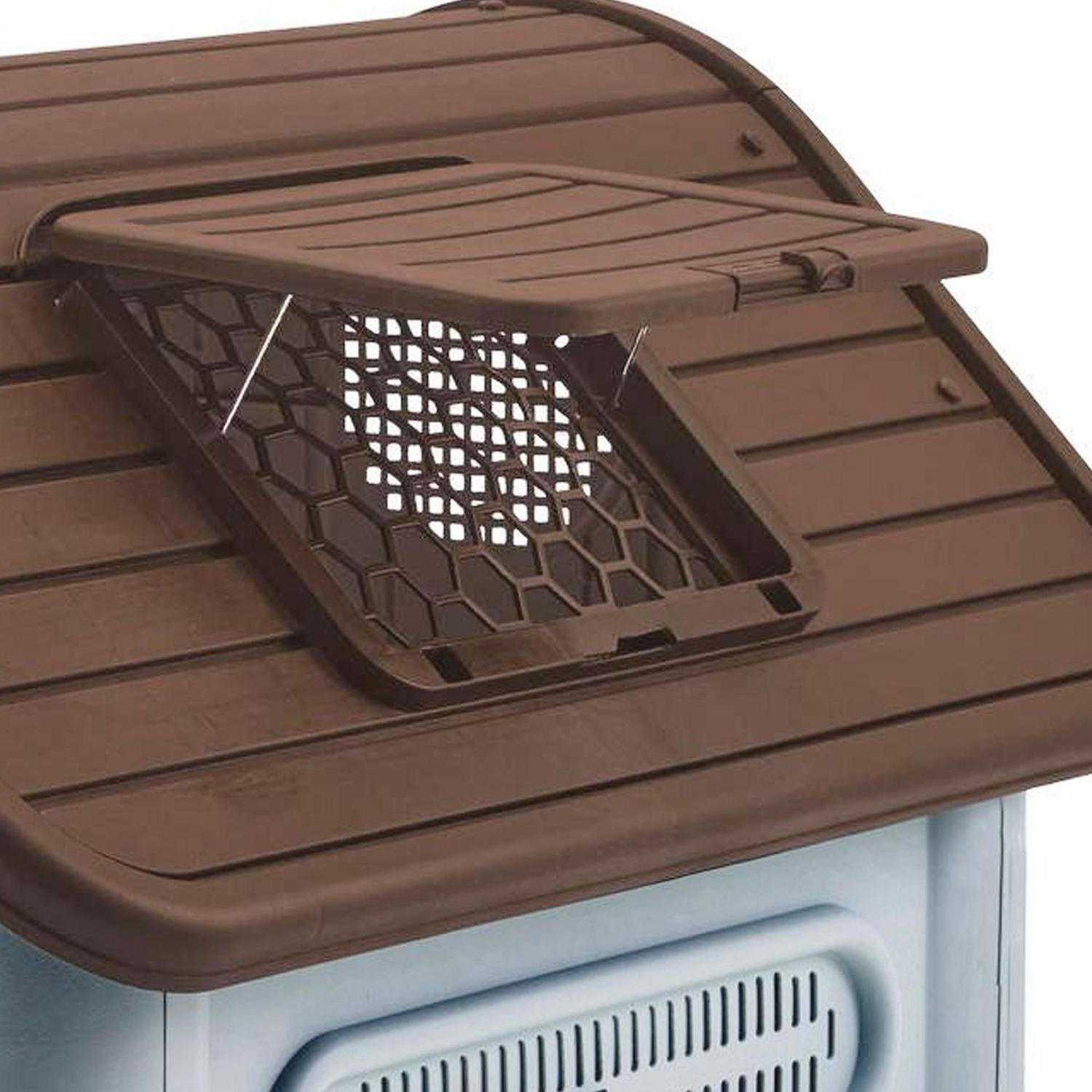 Casa XL para Perro 96x82x107 cm Café/Gris claro