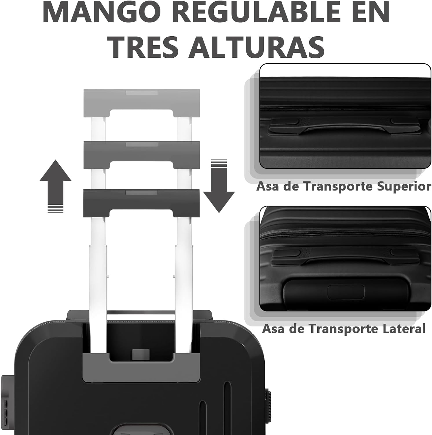 Juego de Maletas de Viaje, Maletas de Viaje Carry On 21”, Maleta de Mano Pequeña con Ruedas Silenciosas de 360 Grados, Equipaje de Mano para Avion con Candado de Seguridad - 2 Piezas (Blanco)