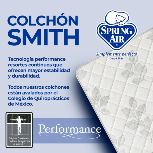 Paquete Colchon King Size + 2 Almohadas + Cubre Colchon + Sabanas Spring Air Smith