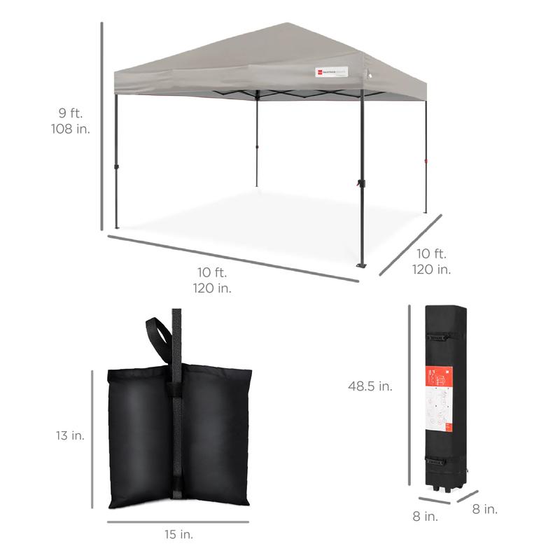 Toldo plegable de fácil montaje de 3x3 metros con instalación mediante un solo botón, estuche con ruedas y 4 bolsas de peso.