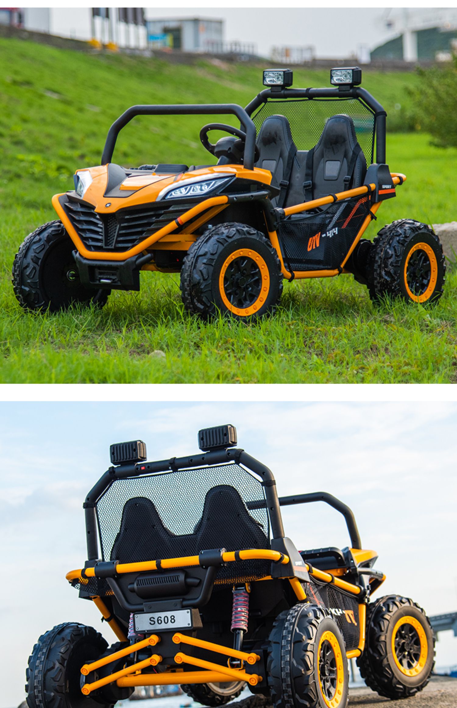 Gran coche eléctrico todoterreno para niños.