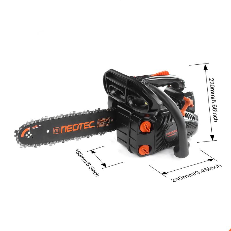 Motosierra de gasolina NCS2500E de 25,4 cc y 12 pulgadas con empuñadura superior, 2 tiempos, ligera y portátil, de fácil arranque, de bajo consumo para cortar árboles y podar madera, ideal para mujeres y personas mayores.