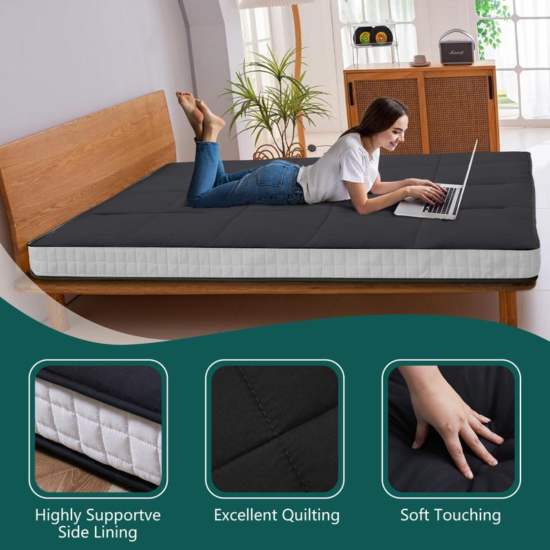 Colchón futón japonés, colchoneta de tatami plegable de 3,5"/4", cama tumbona enrollable portátil para adultos y niños, para todas las estaciones, colchón para dormitorio summergarden