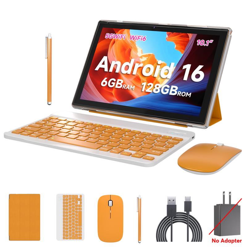 Tableta PEICHENG 2026 Android 16.0 con pantalla IPS de 10.1", 20 GB de RAM (6+14 GB), 128 GB de ROM (ampliable hasta 1 TB), procesador Octa-Core de 2.2 GHz, certificación GMS, WiFi 6, 5G y Bluetooth 5.0. Paquete de tablet perfecto para el trabajo y el oci