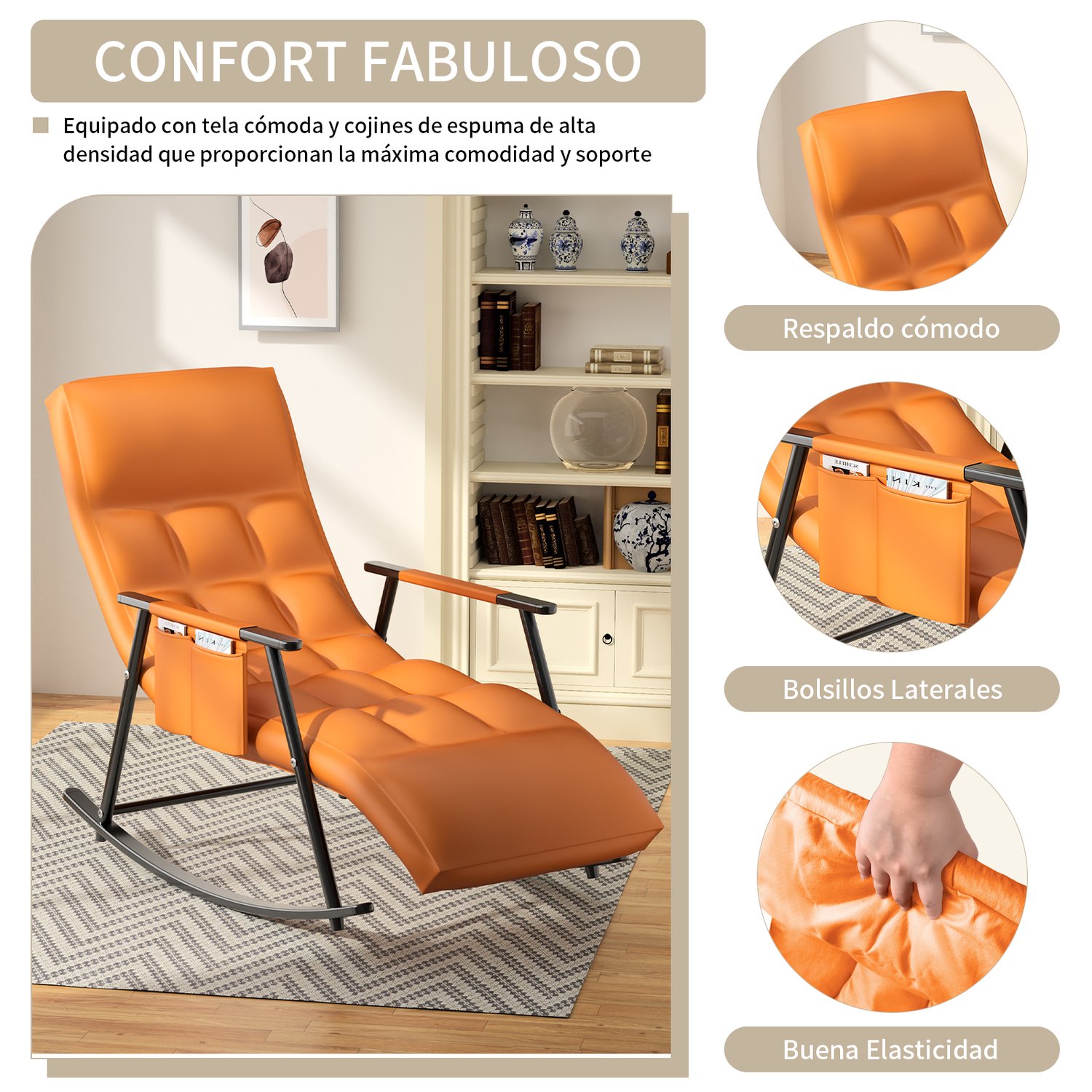 Silla Mecedora Hogar Sillones Tejido Impermeable