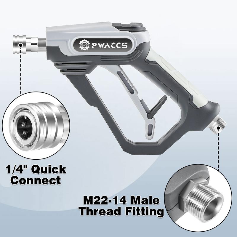 Lanza de espuma para lavado de autos PWACCS Ultimate con conector rápido de 1/4", mango de lavado a presión de 4000 PSI y filtro de acero inoxidable de 1.5 litros.