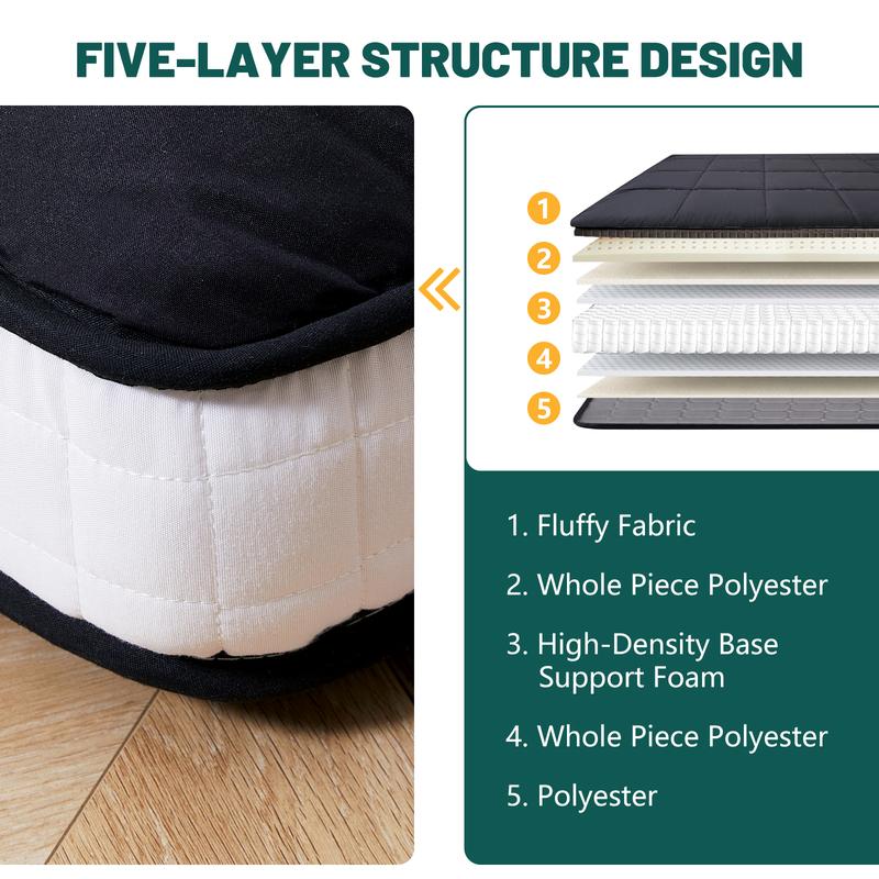 Colchón futón japonés, colchoneta de tatami plegable de 3,5"/4", cama tumbona enrollable portátil para adultos y niños, para todas las estaciones, colchón para dormitorio summergarden