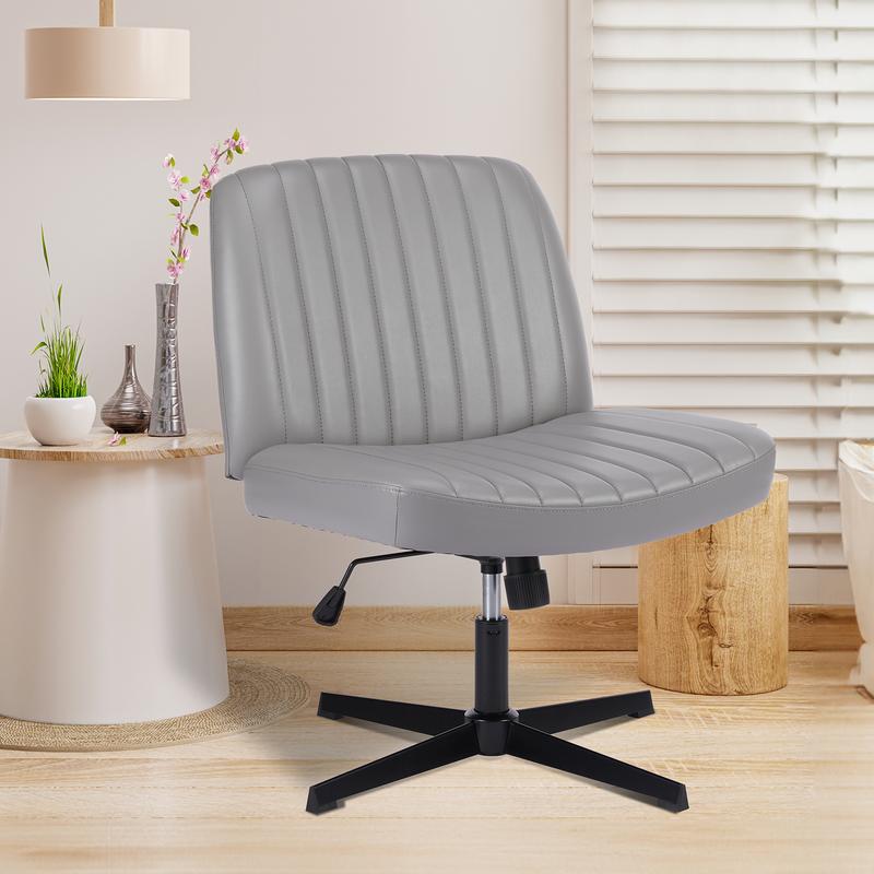 【Star Furniture】Silla cruzada ajustable en altura con o sin ruedas - Sillas de oficina giratorias anchas para escritorio o lectura en casa