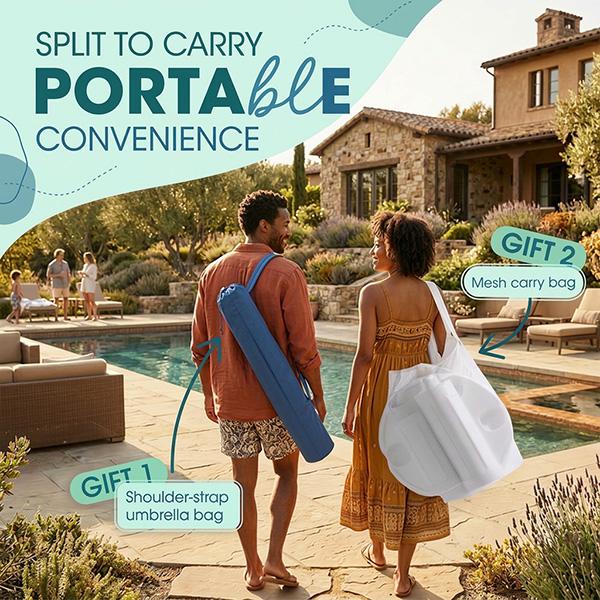Sombrilla flotante para piscina con barra y base, sombrilla portátil para mesa de bar de piscina con portavasos y soporte para teléfono, sombra flotante para la piscina, incluye bolsa de transporte fácil, para el interior de la piscina, área de baño, casa