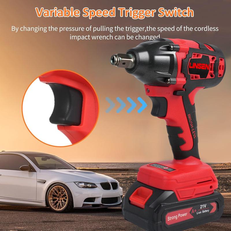 Llave de Impacto Inalámbrica Eléctrica – Alto Torque para Birlos, Tuercas y Tornillos  Ideal para Uso Automotriz y Doméstico