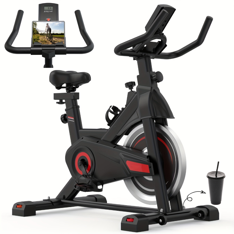 Exercise Bike, Stationary Bikes for Home Indoor Cycling Bike Cycle Bike with Digital Display & Comfortable Seat Cushion help you understand your exercise progress and adjust your exercise plan enjoy exercising and entertainment simultaneously