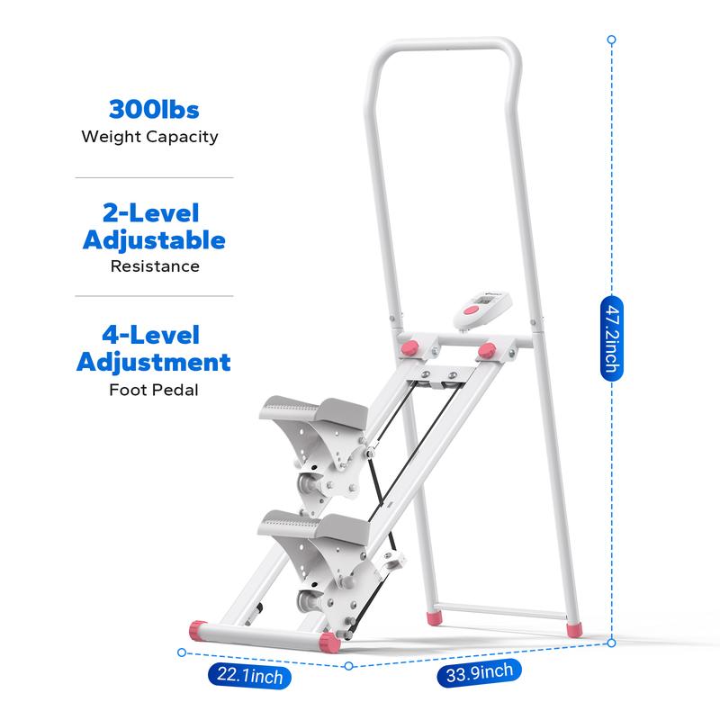 Escaladora Merach con manillar para entrenamiento de cuerpo completo, capacidad de 150 kg, máquina de ejercicio cardiovascular compacta con pedales ajustables, escaladora vertical, diversión al aire libre para gimnasio en casa durante el verano.