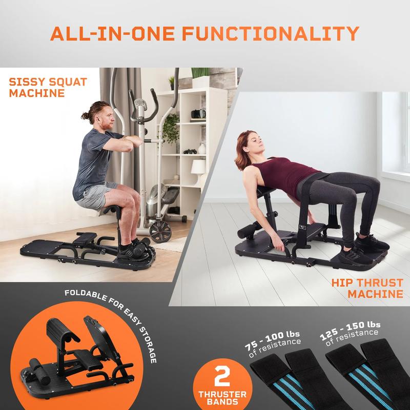 Máquina de elevación de cadera LifePro GluteBlast - Estación de gimnasio plegable para el hogar para tonificar glúteos y brindar soporte lumbar | Equipo de entrenamiento ajustable con GARANTÍA DE POR VIDA