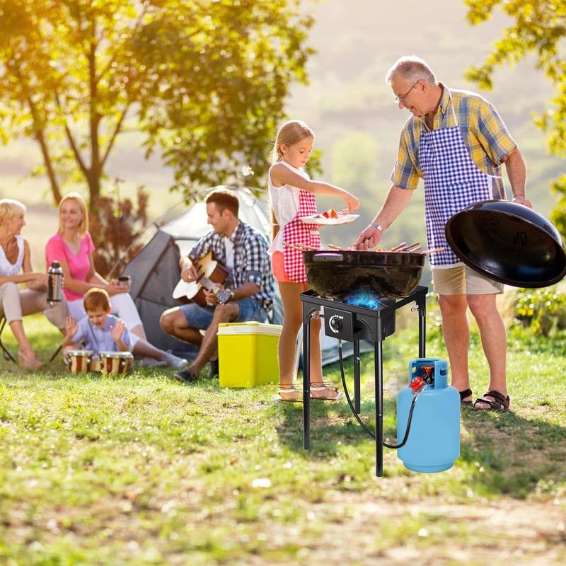 Estufa de camping de gas propano, cocina de exterior de alta presión, estufa de propano portátil para cocinar en el jardín, barbacoas, cocinas de camping y aventuras al aire libre (1 quemador)