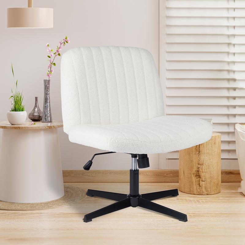 【Star Furniture】Silla cruzada ajustable en altura con o sin ruedas - Sillas de oficina giratorias anchas para escritorio o lectura en casa