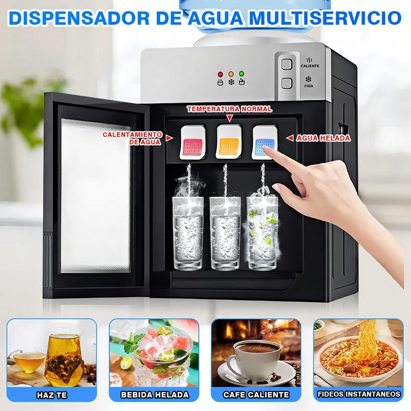 Dispensador de Agua Fría y Caliente de Mesa | 3 Temperaturas | Acero Inoxidable 304 | 110V