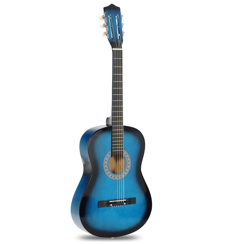 Guitarra acústica Segawe de 38" para principiantes - Juego completo con estuche, correa, afinador, púas y diseño fácil de transportar.