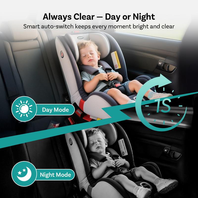 Adaptador inalámbrico CarPlay para cámara de coche para bebés OTTOCAST, monitor de asiento trasero HD 1080P en la pantalla del coche, visión nocturna sin brillo con gran angular de 150°, seguridad para niños y bebés.
