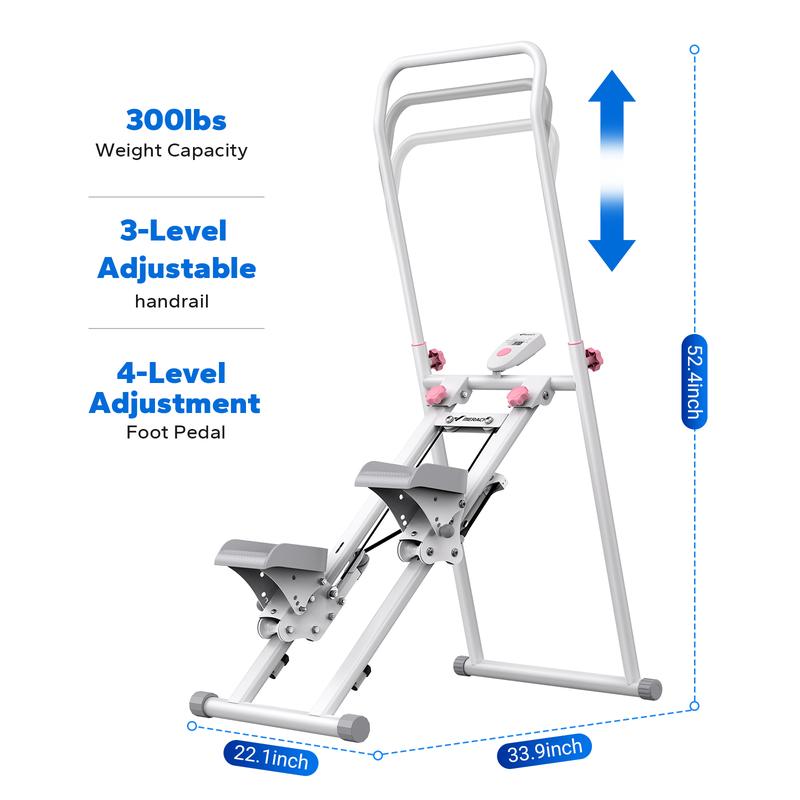 Escaladora Merach con manillar para entrenamiento de cuerpo completo, capacidad de 150 kg, máquina de ejercicio cardiovascular compacta con pedales ajustables, escaladora vertical, diversión al aire libre para gimnasio en casa durante el verano.