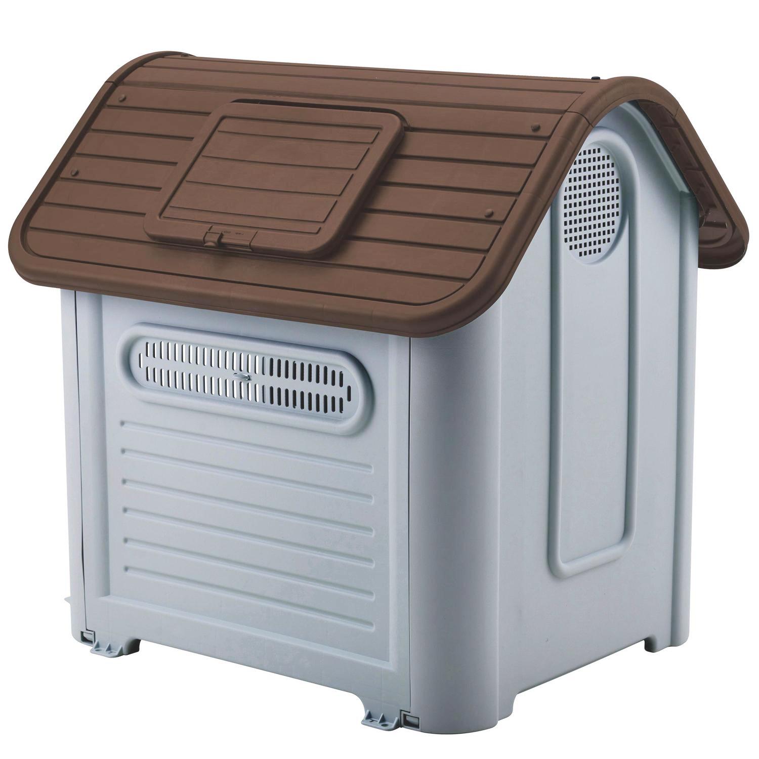 Casa XL para Perro 96x82x107 cm Café/Gris claro