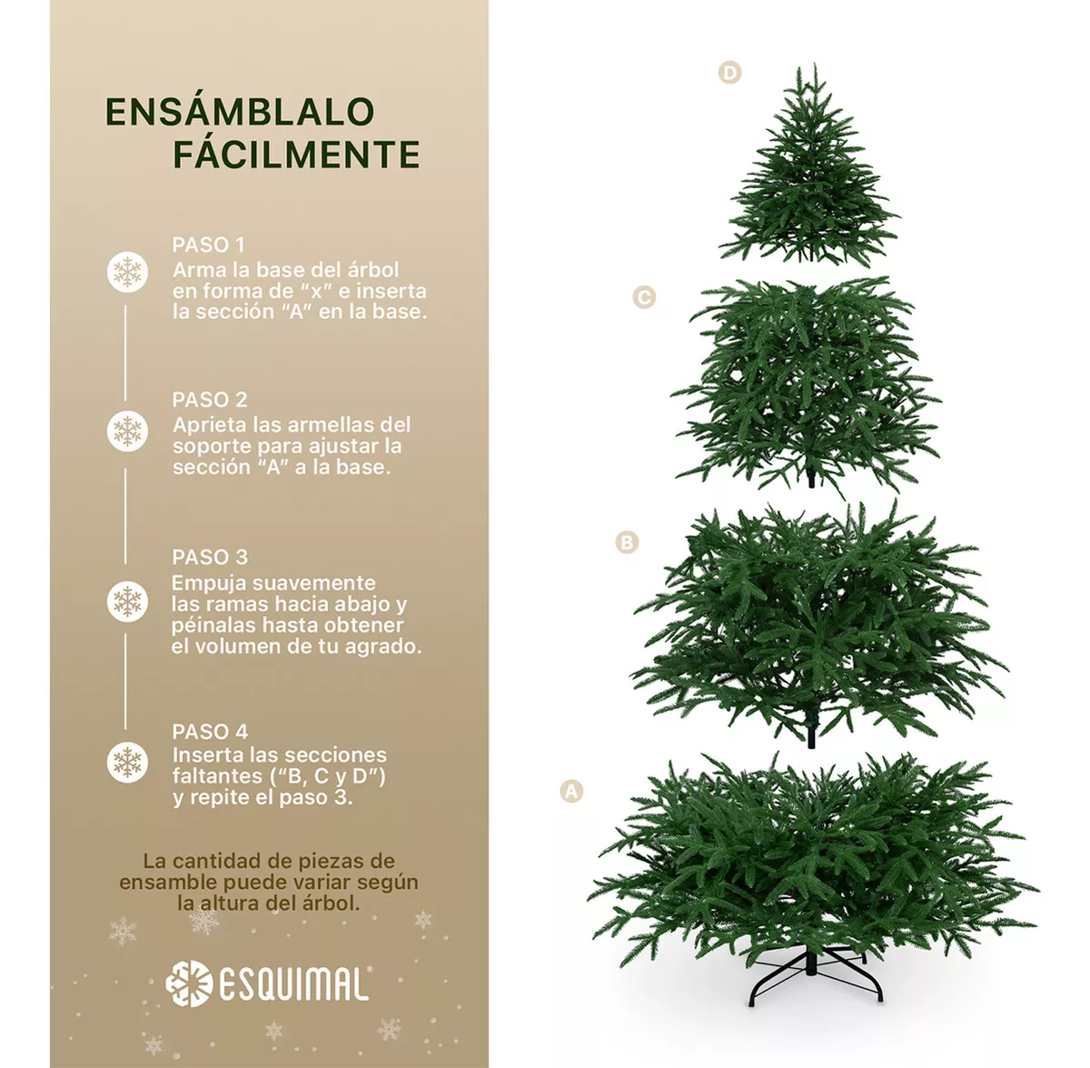 Arbol Navideño Pino De Navidad Artificial 2.4m 1128 Ramas - Esquimal