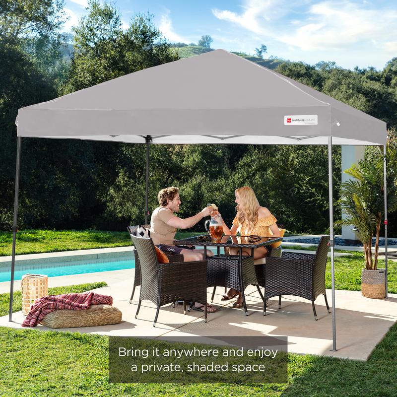 Toldo plegable de fácil montaje de 3x3 metros con instalación mediante un solo botón, estuche con ruedas y 4 bolsas de peso.