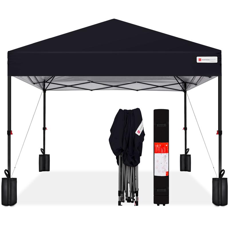 Toldo plegable de fácil montaje de 3x3 metros con instalación mediante un solo botón, estuche con ruedas y 4 bolsas de peso.