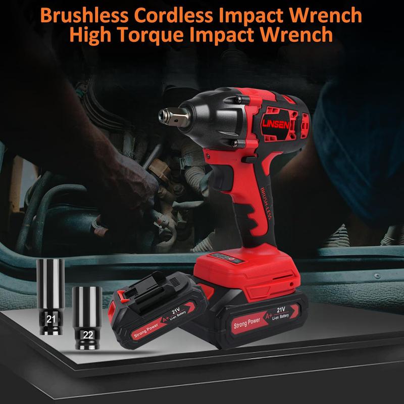 Llave de Impacto Inalámbrica Eléctrica – Alto Torque para Birlos, Tuercas y Tornillos  Ideal para Uso Automotriz y Doméstico