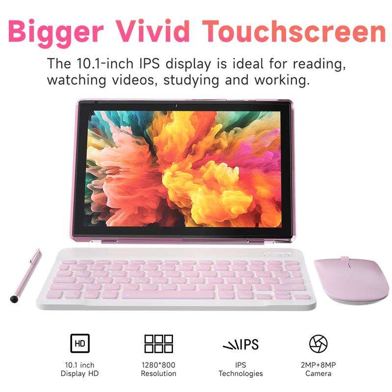 Tableta PEICHENG 2026 Android 16.0 con pantalla IPS de 10.1", 20 GB de RAM (6+14 GB), 128 GB de ROM (ampliable hasta 1 TB), procesador Octa-Core de 2.2 GHz, certificación GMS, WiFi 6, 5G y Bluetooth 5.0. Paquete de tablet perfecto para el trabajo y el oci