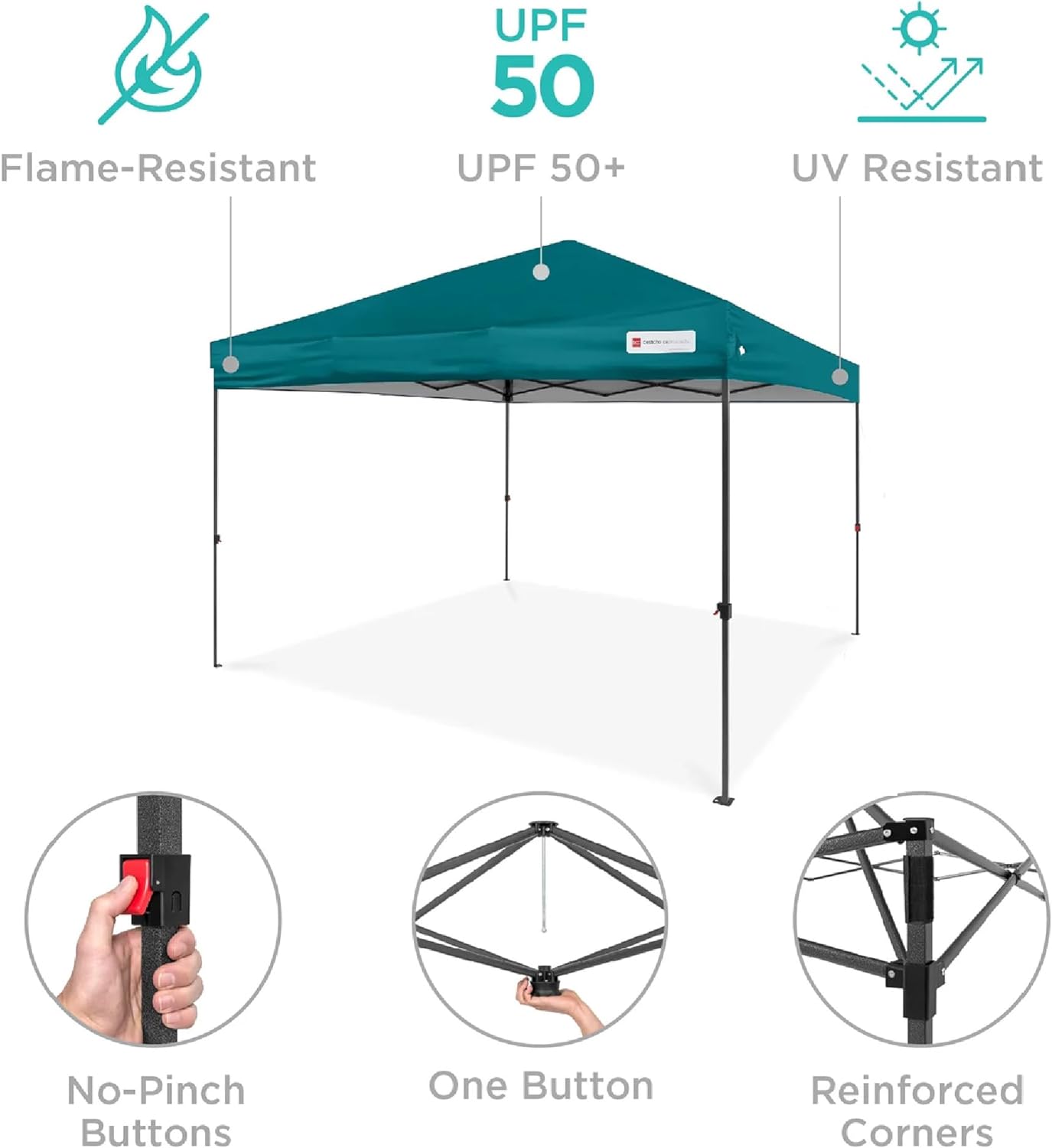 Best Choice Products - Toldo de armado fácil de 1 persona con un botón, tienda portátil e instantánea, funda, 3 x 3 metros, 4 bolsas de peso, color azul