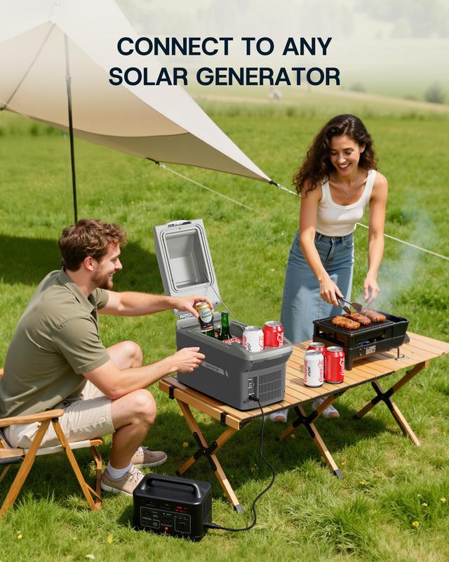 Nevera portátil eléctrica de 10 cuartos con función de enfriamiento y calentamiento, con adaptador de 12 V para coche, ideal para camping, viajes y barcos. Mininevera compacta con doble función de enfriamiento/calefacción y correa para el hombro AR11.