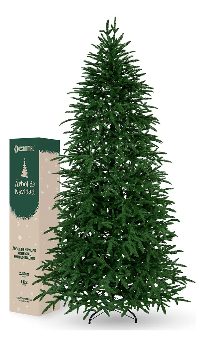 Arbol Navideño Pino De Navidad Artificial 2.4m 1128 Ramas - Esquimal