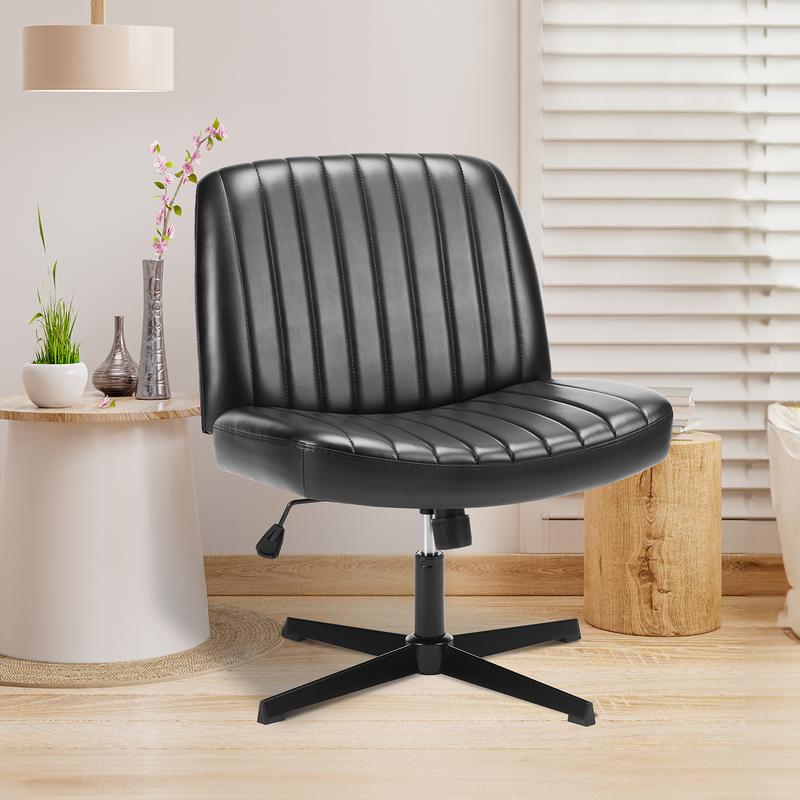 【Star Furniture】Silla cruzada ajustable en altura con o sin ruedas - Sillas de oficina giratorias anchas para escritorio o lectura en casa