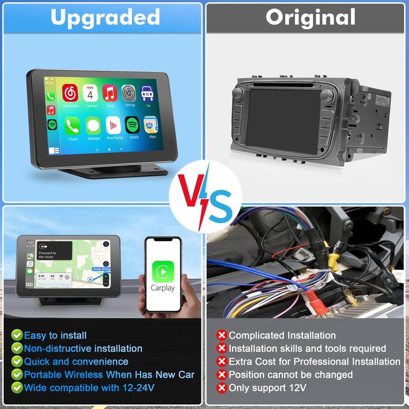 【PASLDA】Pantalla CarPlay inalámbrica mejorada 2026 para Android e iPhone: El adaptador CarPlay portátil definitivo para un entretenimiento sin interrupciones en el coche.