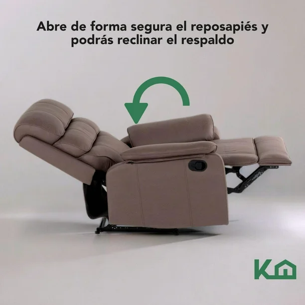Sillón Reclinable De Tela Reposet Manual Individual beige