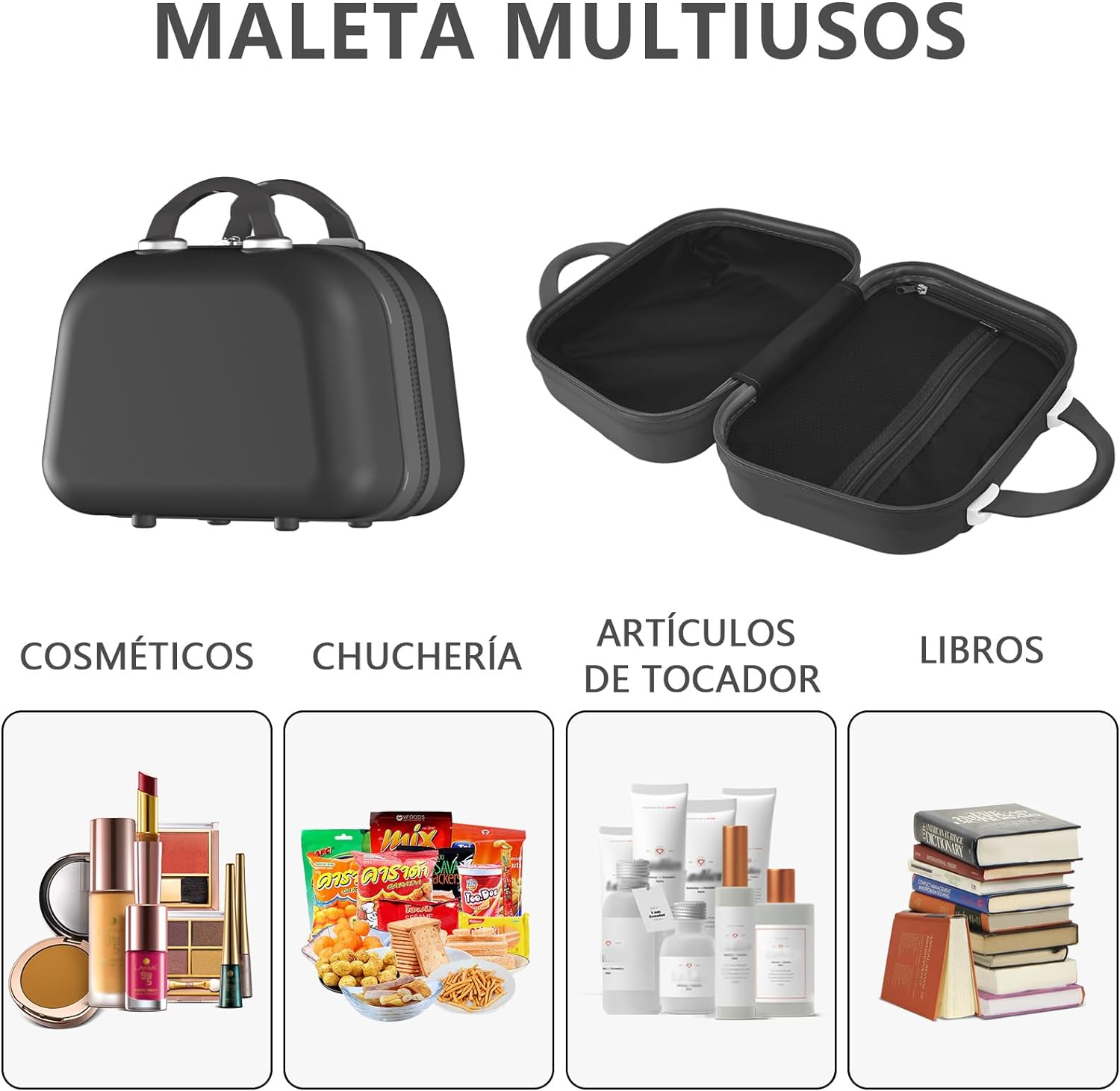 Juego de Maletas de Viaje, Maletas de Viaje Carry On 21”, Maleta de Mano Pequeña con Ruedas Silenciosas de 360 Grados, Equipaje de Mano para Avion con Candado de Seguridad - 2 Piezas (Blanco)