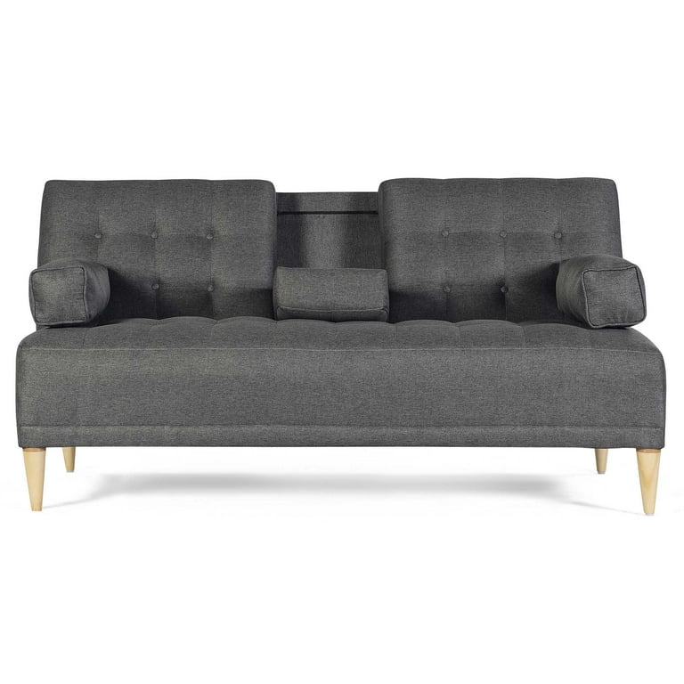 Sofá Cama Makora Queen con Memory Foam Color Oxford Lino Respaldo Reclinable de 3 Posiciones