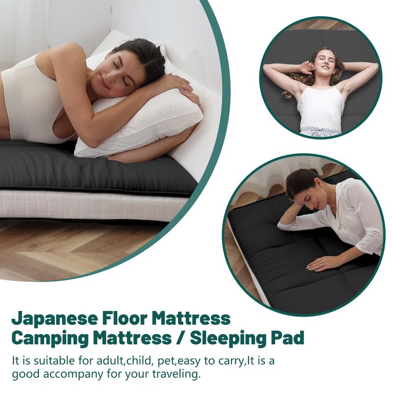 Colchón futón japonés, colchoneta de tatami plegable de 3,5"/4", cama tumbona enrollable portátil para adultos y niños, para todas las estaciones, colchón para dormitorio summergarden