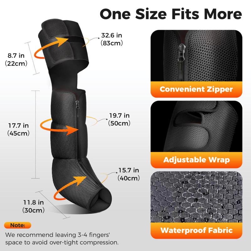 Masajeador de piernas Nekteck con vendas de compresión de aire y terapia de compresión térmica. Alivia el dolor muscular y mejora la circulación sanguínea para una relajación total de las piernas. Regalo ideal para el Día de la Madre.