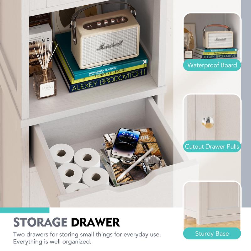 Armario alto para baño, mueble esquinero lateral para cocina con estantes ajustables, ideal para toallas, champús y artículos de limpieza. Muebles que ahorran espacio. Armario alto y estrecho para montaje en suelo. Despensa versátil estilo granja. Color b