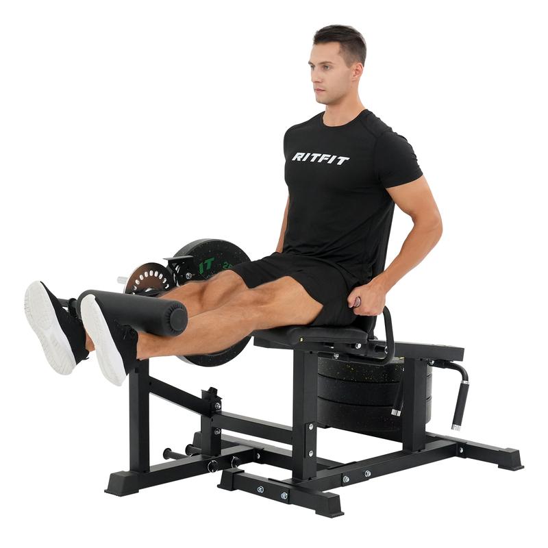 RITFIT PLC01 Equipo multifuncional 3 en 1 para gimnasio en casa: máquina de extensión de piernas, flexión de piernas, aparato para ejercitar los glúteos, capacidad de 147 kg (325 lb), 4 ángulos de respaldo ajustables, discos de peso de 5 cm (2 pulgadas),