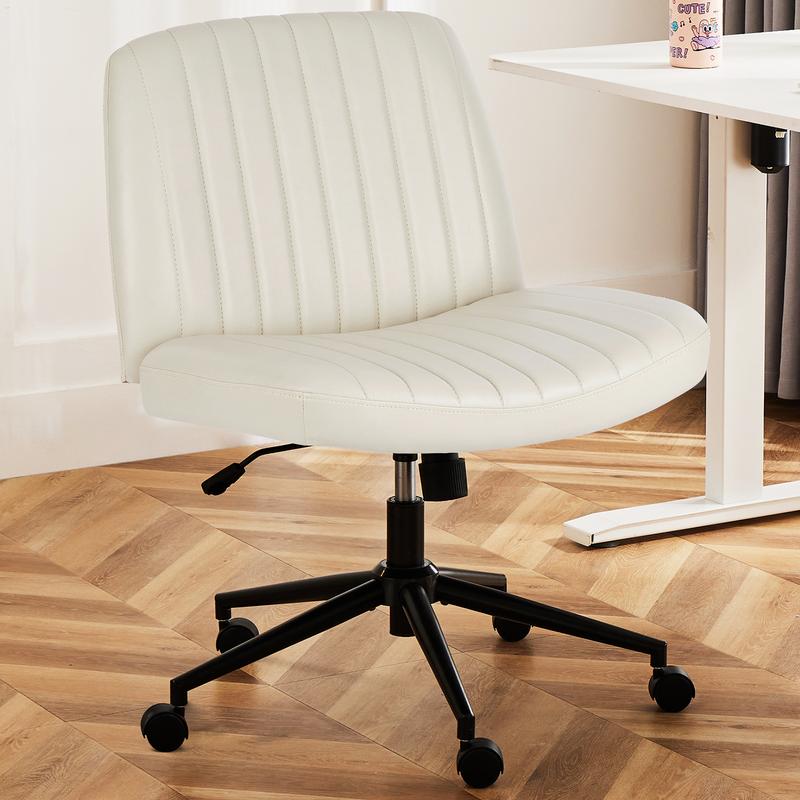 【Star Furniture】Silla cruzada ajustable en altura con o sin ruedas - Sillas de oficina giratorias anchas para escritorio o lectura en casa