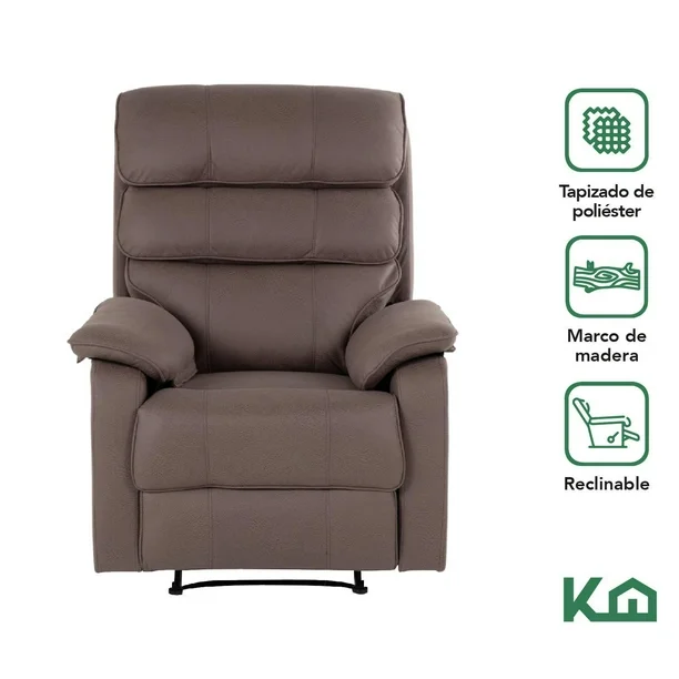 Sillón Reclinable De Tela Reposet Manual Individual beige