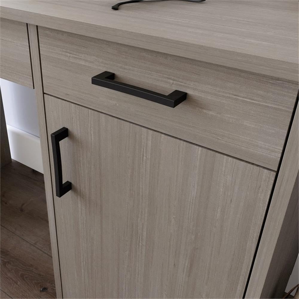 Escritorio/mesa de ordenador, con chapa de madera de paulownia.